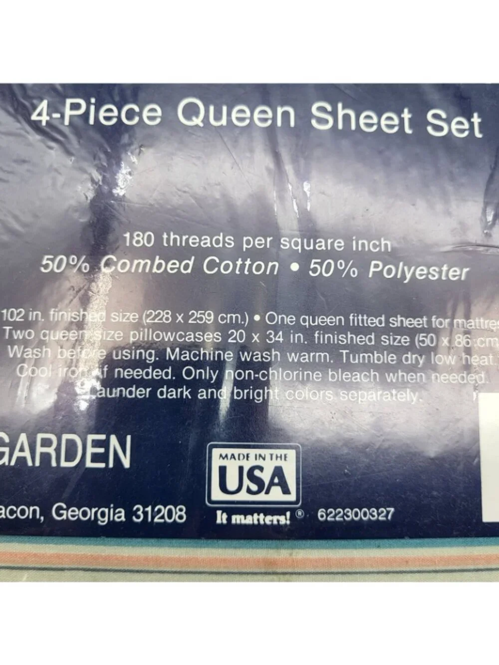 Vintage Empress Garden 4 piece queen sheet set Dream Styles USA Made NOS Sealed